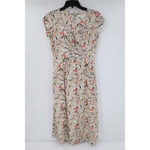 & other stories Women's 4 short sleeve button front floral summer dress viscose